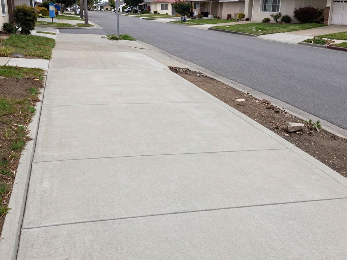 The same driveway washed back to clean even pale concrete.